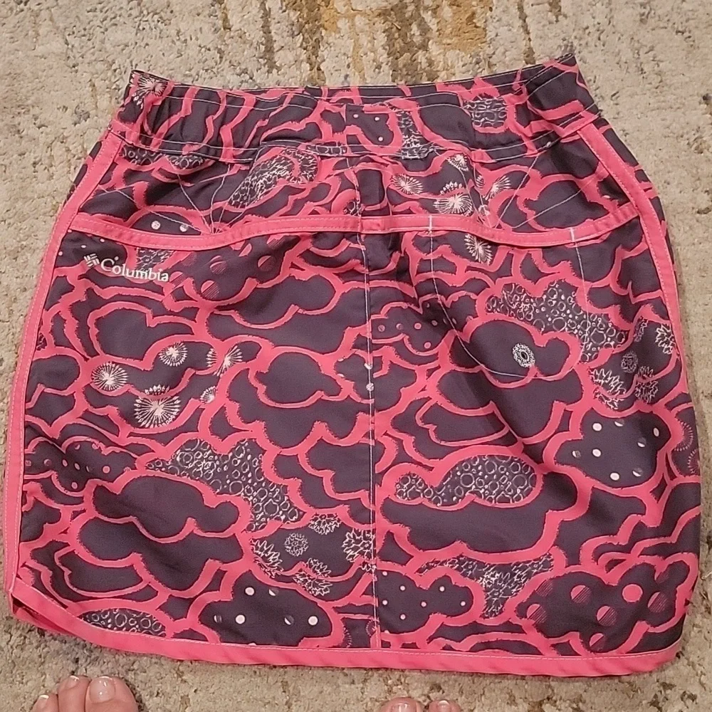 Columbia Girls Omni-Shade Gray / Pink Print  Skirt